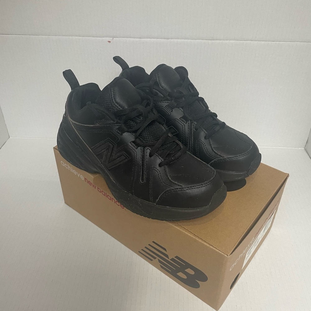 New Balance All-Black Leather Sneakers
